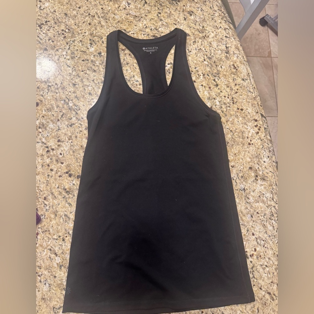 Athleta Black Fitted Sleeveless Tank Top racer back size small